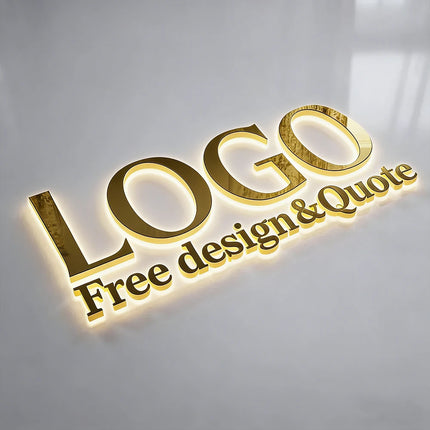 Custom Large 3D Letter Business Illuminated Sign Metal Backlit Signage LED for Store Company Signage Metal Neon LED Sign Outdoor