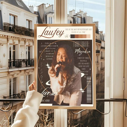Singer Cute L-LaufeyS Modern Wall Art Poster Sticker For Living Room Bedroom Bar Home Decor Mural Painting Decoration