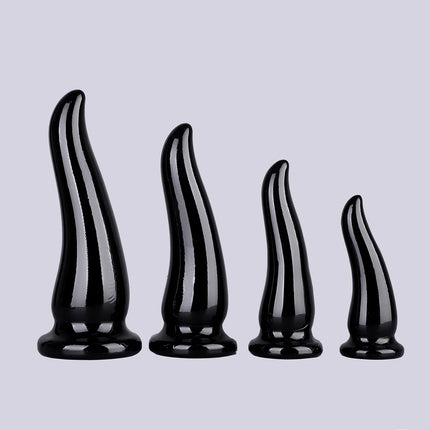 Clear Anal Plug OX Horn Dildo Anus Prostate Dilator Beads Massager Butt Plug Suction Bottom Sex Toys For Men Women Adult 18+
