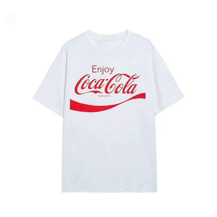 2026 Summer Trendy Fashion Coke Simple Letter Logo Red Luxury Casual T-Shirt Men's and Women's Luxury Top Fashion Casual Top