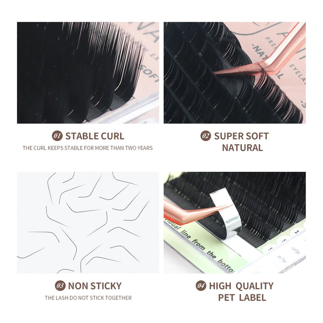 ANNAFRIS L Eyelash, L+/LC/LD/LU(M) Curl Individual Eyelashes Natural Silk Mink Matte Extension False Lashes Faux Cils Maquillage