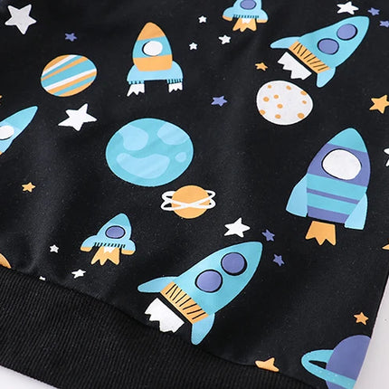 Little maven Kids Clothes Children's Clothing Baby Boys Spring New Autumn Cartoon Space Rocket Infants Sweatshirts