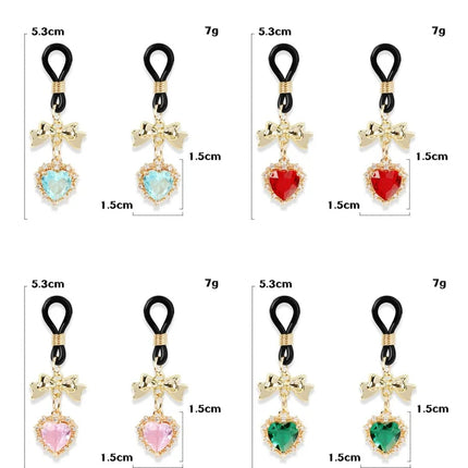 Sexy Bow Heart Breast Clips with Adult Silicone Nipple Clamps Chest Stimulation BDSM Sex Toys for Women Flirting Erotic Gadget
