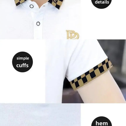 Men's Half Sleeve Cotton Polo Shirt Casual Lapel Short Sleeve Summer Fashion Trendy High End Body Wear 2024 Summer Style