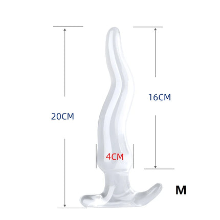 Large Finger Anal Plug Sex Toy Long Transparent Anal Plug Big Dildos Women's Vaginal Hip Expansion Trainer Lesbian Masturbator