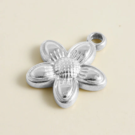 5pcs Kawaii Charm Flower Star Crab Stainless Steel Pendants For Jewelry Making Supplies Assorted Mini Charms In Bulk DIY Finding