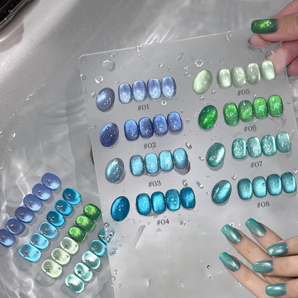 WS 10ml Light Flow Cat Magnetic Gel Nail Polish for Whitening in Autumn And Winter Semi Permanent Gel Manicure DIY Nail Art
