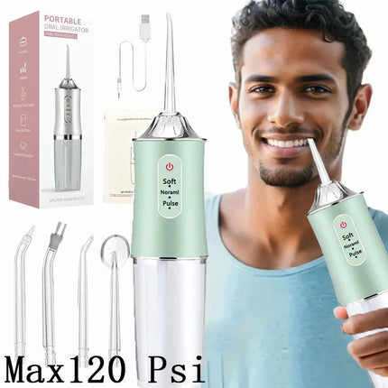 Portable Cordless Dental Water Irrigator Flosser Waterproof Travel Rechargeable 4 Modes Ipx7 Oral Teeth Irrigador Irrigation