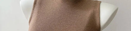 Korean Sle Knitted Vest Women's Base Layer Tank Top Svel f High Collar Spring Autumn Winter Inner And Outer Wear