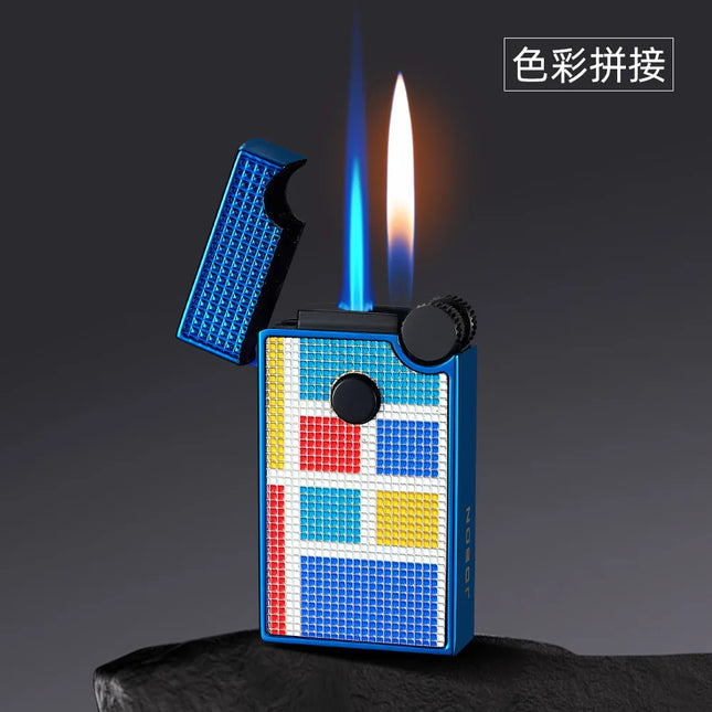 JOBON New Style Direct-jet Visible Transparent Gas Chamber Inflatable Lighter Windproof Men's Metal Cigarette Lighter Gift