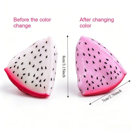 Simulated Color-changing Dragon Fruit Squishy Toy Fruit Hand Anti-stress Squeeze Ball Decompression Toys for Sensory Autism