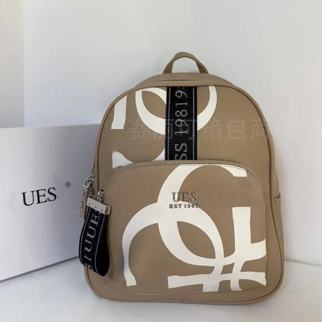 Casual Printed Backpack Waterproof - Unisex Street Style Travel Bag Geometry / Sac à Dos Imprimé Casual - Unisexe Imperméable