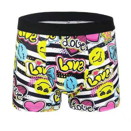 Men's Fun Graffiti Printed Boxer Shorts Random 5-Piece Set, Trendy, Personalized, Comfortable and Breathable Four-Corner Pants