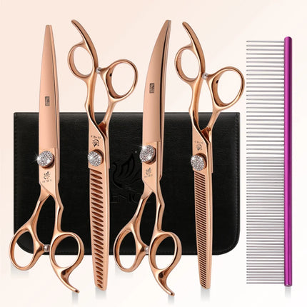 Fenice JP440C Pet Grooming Equipment Scissors Set 7/7.5/8 Inch Straight Curved Thinner Chunker Shears for Canine hairdresser