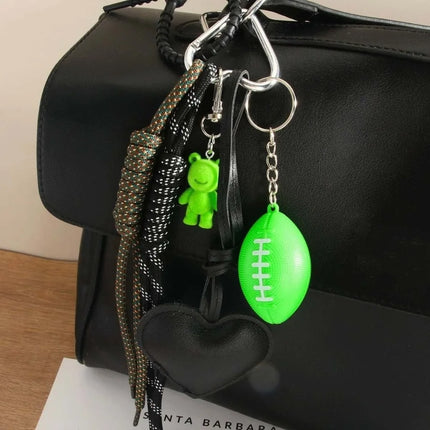 Funny Elegant Starfish Tassel Keychain Alloy Leopard Print Leather Tulip Pendants Cartoon Frog Beaded Bag Pendant Party