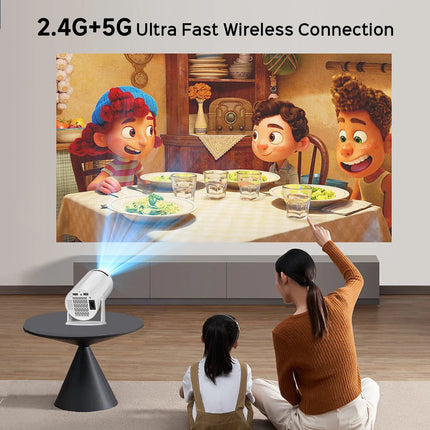 2025 projector HY300 portable projector Android 11 system, Bluetooth 5G dual-band, 4K decoding outdoor projector