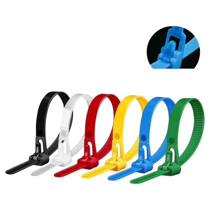50PCS/100pcs 5*200 Plastic Reusable Cable Zip Tie Nylon May Wrap Straps Ties Slipknot Loose SlipknotRecycle Organizer Detachable
