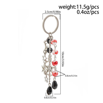 Cute Anti Loss Keychain Y2K Fashion Creamy Style Sweet Bag Small Pendant Fresh Butterfly Bow Pink Star Beaded Buckle Decoration