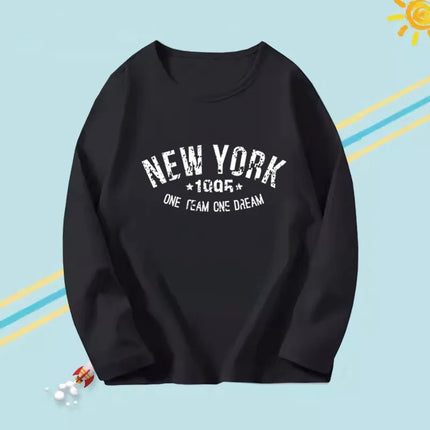 2024 Fashion T shirt Kids New York City Graphic T shirt Harajuku Kawaii Boy Girl Long Sleeve Tops Tees