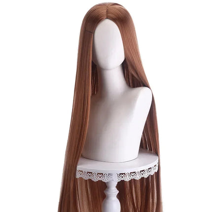 40Inch Long Straight Cosplay Wig Centre Parting Central Split Blond Pink Rose Red Purple Heat Resistant Synthetic Hair Wigs