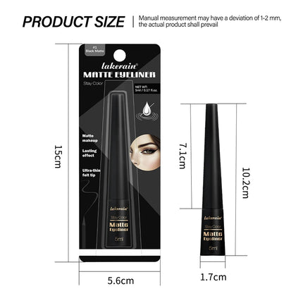 Waterproof Eyeliner Pen Matte Liquid Eyeliner 17H Long Wear Sweat Proof Smudgeproof Stain-free Ultra-fine Liquid Cosmetics