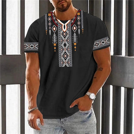 style Outdoor Street Men's Fashionable T-shirt 3D Printed Men's Fitness T-shirt Daily Casual Sports Short-sleeved Tops