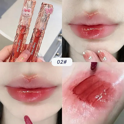 Gege Bear Crystal Mirror Water Lip Gloss Hydrating and Ultra-Moisturizing High Shine Glossy Lip Tint for Fuller Lips