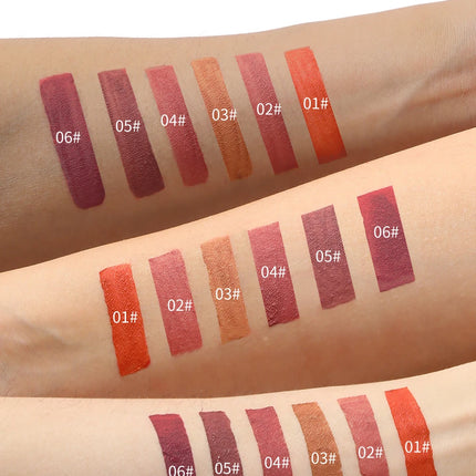 YOUNG VISION 6-Color Matte Velvet Lip Gloss Silky Smooth, Long-Lasting Color Seductive Feminine Lip Makeup