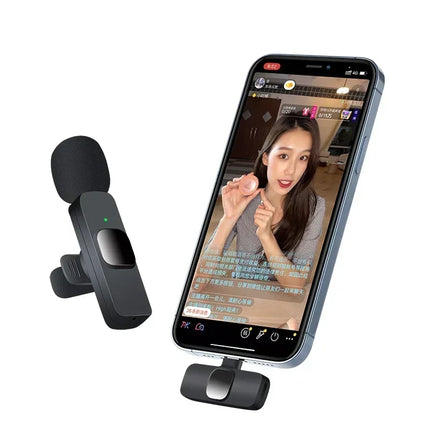 Lenovo Mini Portable Wireless Lavalier Microphone for Live Broadcast Gaming Audio Video Recording iPhone Android