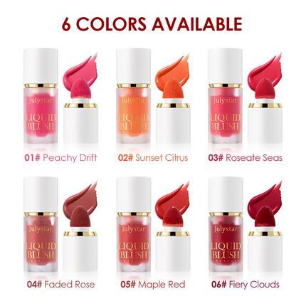 6 Color liquid powder blusher is durable and natural, easy to mix, light in texture, suitable for all skin colors, and suitabl