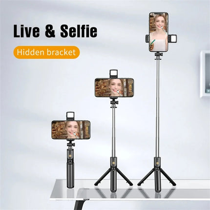 Bluetooth Wireless Selfie Stick Mini Tripod Monopod Remote Shutter With Fill Light for iPhone Samsung Xiaomi Phone Holder
