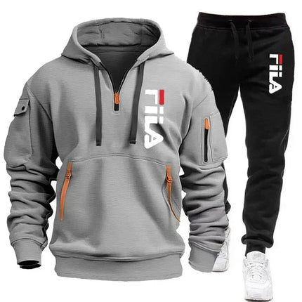 Spring/Autumn Men's Sports Set, Trendy Men's Sweatshirt Set, Casual Long Sleeve Sweatshirt and Pants Two-Piece Set Hoodies Sets