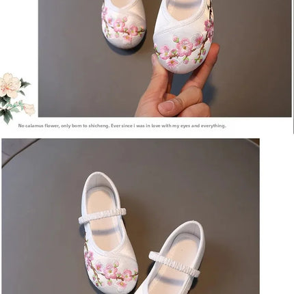 Princess Performance Traditional Chinese Hanfu Shoes Embroidered Children's Footwear Ancient Style Girls' Footwear Handmade