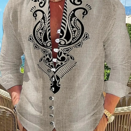 New men's fashionable casual shirts, autumn and spring men's retro cotton and linen shirt tops are dispatched quickly