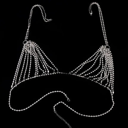 Beach Party Sexy Women Rhinestone Charming Crystal Jewelry Bra Jewelry Lingerie Bikini Chain