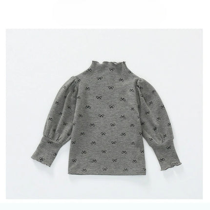 Girls' High-Neck Base Shirt, Kids' Autumn Winter Long-Sleeve T-Shirt, Winter Warm Baby Girl Top