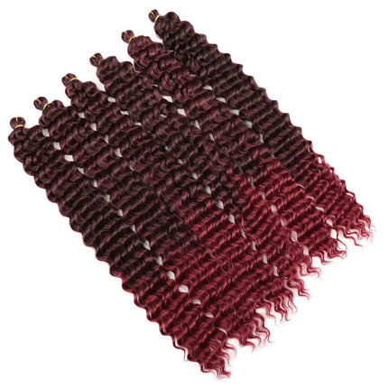 3PCS Soft Deep Twist Crochet Hair Afro Curls Ombre Braiding Hair Extension Synthetic African Water Wave Braided Hair For Braids