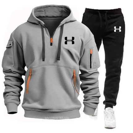 Men's Tracksuit Set - Zip Hoodie & Joggers / Ensemble de jogging pour hommes - Hoodie zippé & pantalon