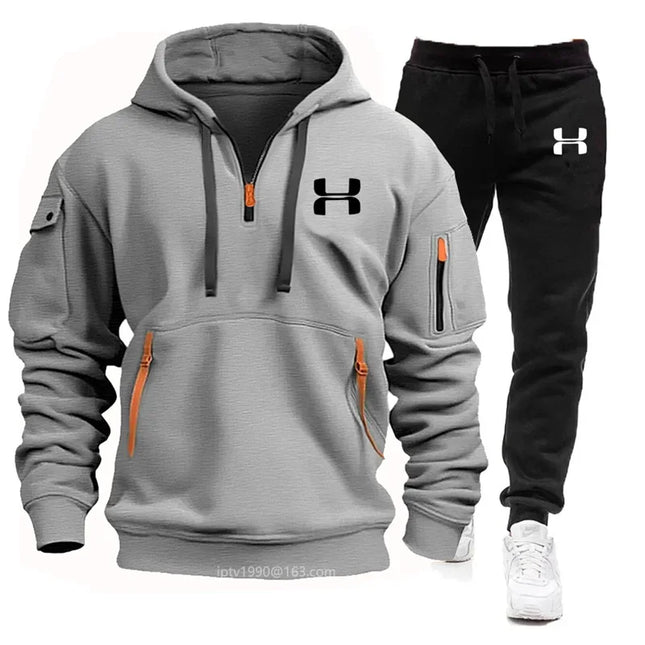 Men's Tracksuit Set - Zip Hoodie & Joggers / Ensemble de jogging pour hommes - Hoodie zippé & pantalon