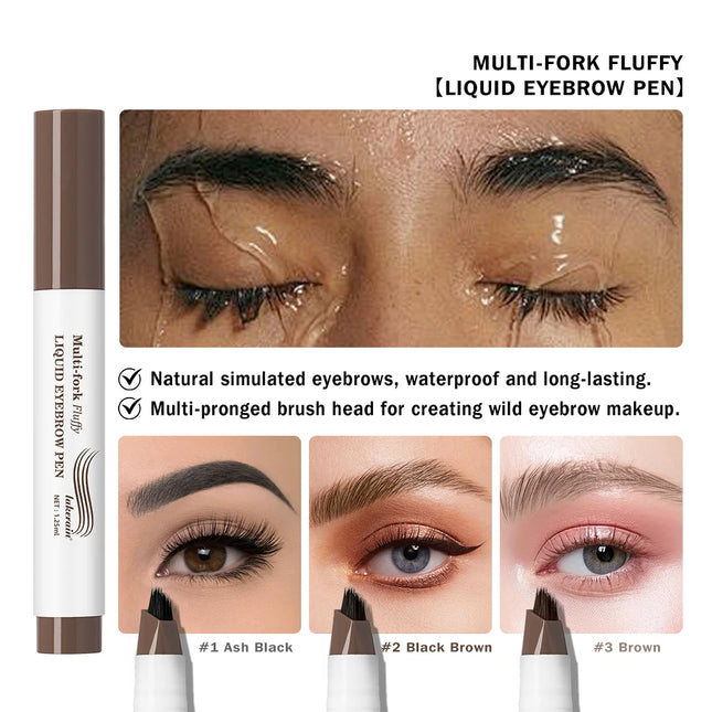 4D Eyebrow Microblading Pen With Forks Tip Waterproof Long Wearing Tattoo Pencil For Professional Makeup Artists Pen