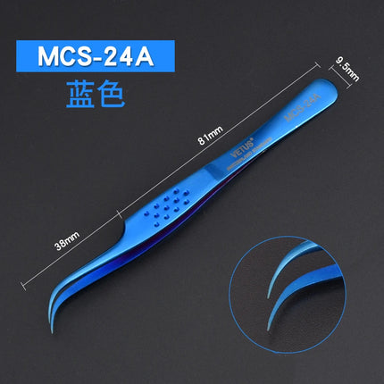 1pcs Vetus MCS Series Blue/Gold/Colorful Russian Volume Bloom Eyelash Extension Tweezers Stainless Precision Lash Tweezers Tools