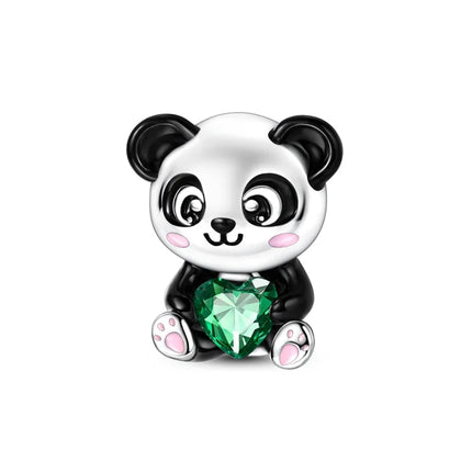 Hot Sale 925 Sterling Silver Cute Panda Beads & Penguin Dangle Charm Fit Snake Bracelet Boutique Necklace Black Pendant Gift