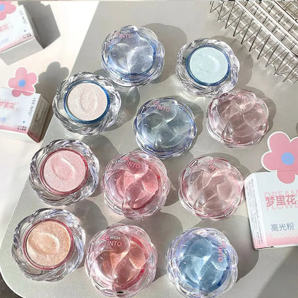 LEE INTO Dream Flower Highlight Powder Brightens and Contours Pearlescent Glitter No Flying Powder
