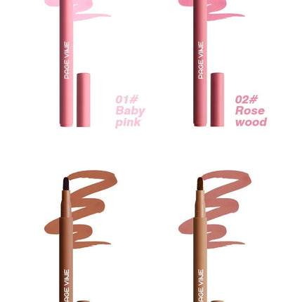 Lipliner Pencil Long-Lasting Matte Creamy Plumping Lip Stain Waterproof Natural Nude Brown Slim Plush Brush Head Lipliner Makeup