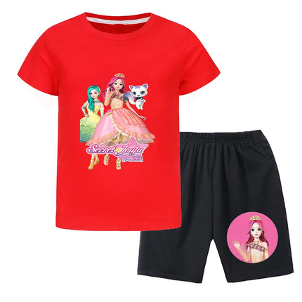 Secret Jouju Blouse Short Sleeve Summer Wear Two-piece Set Summer Suit for Girls Outdoor Clothes for Children Children's Tops