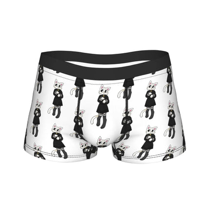 Men's Boykisser Silly Cat Underwear Cute Furry Funny Boxer Briefs Shorts Panties Homme Soft Underpants Plus Size