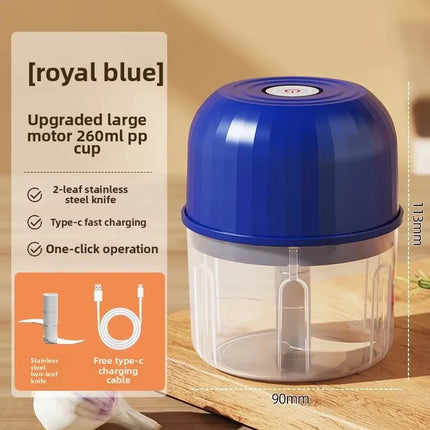 Electric Garlic Mashing Machine 260ml Wireless Charging Electric Vegetable Onion Chopper Garlic Crusher Food Mixer Blender