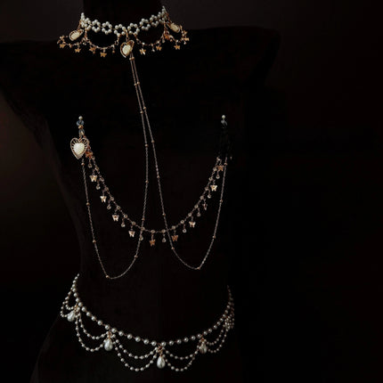 Metal Nipple Clamps Body Chains Butt Plug Set Sexy Women Jewelry Lingerie Breast Restraints Clitoral Stimulators Anal Dilator SM