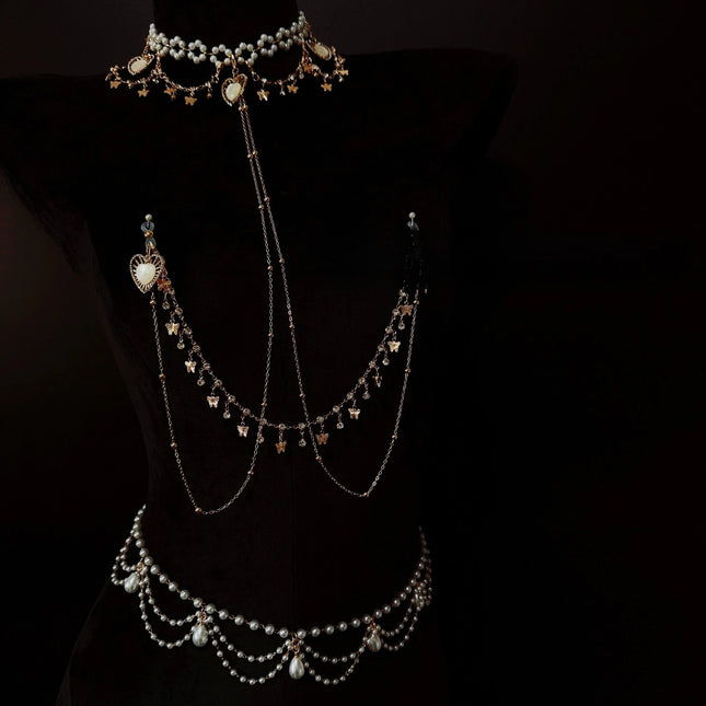 Metal Nipple Clamps Body Chains Butt Plug Set Sexy Women Jewelry Lingerie Breast Restraints Clitoral Stimulators Anal Dilator SM