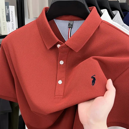 Luxury brand short sleeve polo shirt, exquisite pony embroidery, summer new breathable T-shirt, new fashion Paul men's wear